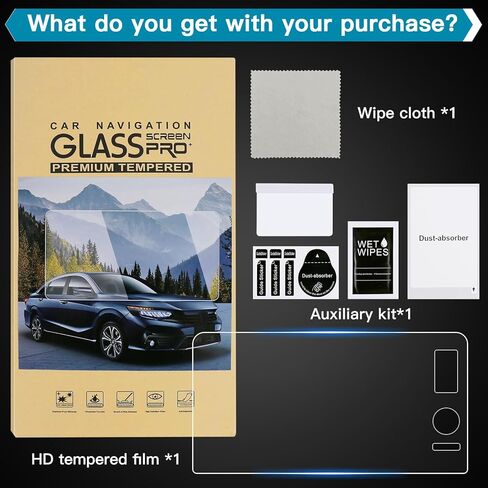 واقي شاشة السيارة 9 بوصات، 2023 2024 Honda CRV Pilot HRV Civic&Acura Integra Navigation ملحقات شاشة اللمس لشاشة GPS واقي الزجاج المقسى المتوافق مع 2023 2024 CR-V Pilot HR-V Integra 2022-2024 Civic - HD شفاف in Kuwait