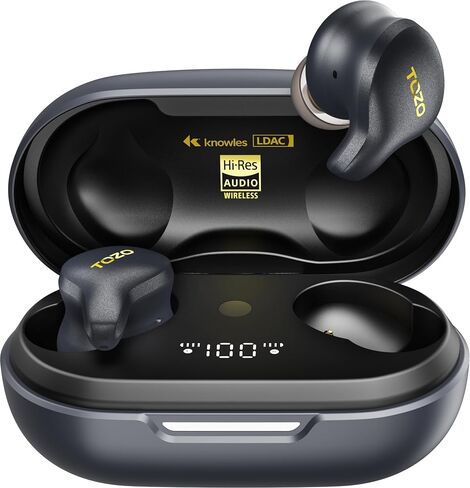 سماعات أذن TOZO Golden X1 اللاسلكية، محرك المحرك المتوازن والمحرك الديناميكي الهجين، سماعات رأس بلوتوث OrigX Pro، LDAC وصوت لاسلكي عالي الدقة، سماعة إلغاء الضوضاء Galaxy Blue/Black in Saudi Arabia