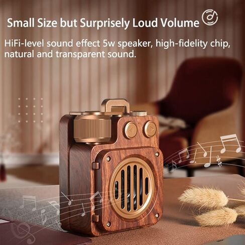 Baolira Retro Bluetooth Speaker, Vintage Wireless Speaker with Old Fashioned Classic Style, Mini Speaker with Wireless & AUX and TF Card,Portable Bluetooth Speaker Ideas Gifts for Men in Kuwait