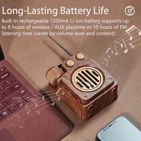 Baolira Retro Bluetooth Speaker, Vintage Wireless Speaker with Old Fashioned Classic Style, Mini Speaker with Wireless & AUX and TF Card,Portable Bluetooth Speaker Ideas Gifts for Men in Kuwait