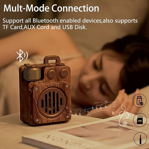 Baolira Retro Bluetooth Speaker, Vintage Wireless Speaker with Old Fashioned Classic Style, Mini Speaker with Wireless & AUX and TF Card,Portable Bluetooth Speaker Ideas Gifts for Men in Kuwait