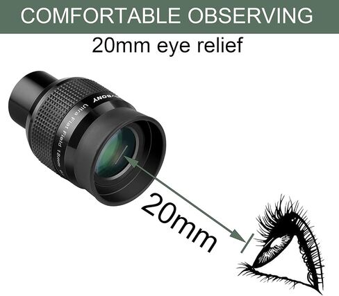 SVBONY SV190 Ultra Flat Field Eyepiece, 1.25 Inch UF 18mm Telescope Eyepiece, Fully Multi-Coated Feature Blackened Lens Edges in Saudi Arabia