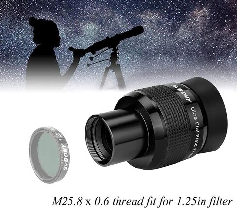 SVBONY SV190 Ultra Flat Field Eyepiece, 1.25 Inch UF 18mm Telescope Eyepiece, Fully Multi-Coated Feature Blackened Lens Edges in Saudi Arabia