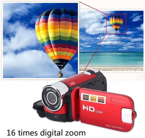 Socobeta Camcorder DV Video Camera Full HD 270° Rotation 1080P 16X High Definition Digital Camcorder Digital Camera US RED in Saudi Arabia