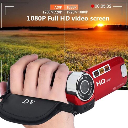 Socobeta Camcorder DV Video Camera Full HD 270° Rotation 1080P 16X High Definition Digital Camcorder Digital Camera US RED in Saudi Arabia
