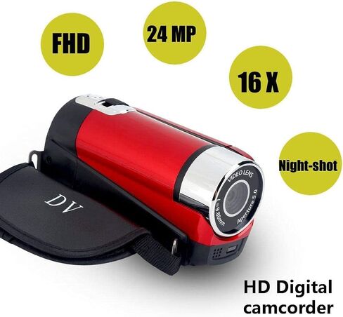 Socobeta Camcorder DV Video Camera Full HD 270° Rotation 1080P 16X High Definition Digital Camcorder Digital Camera US RED in Saudi Arabia