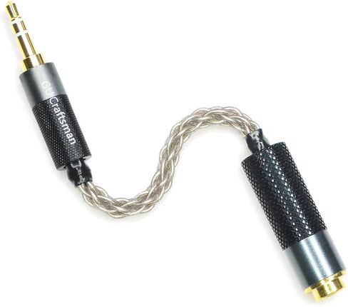 GUCraftsman 3.5mm Stereo Male to 4.4mm Balanced Female Portable Headphone Adapter Cable 6N Single Crystal Silver Headphone Jack Convert Cable for Audio Players with 3.5mm Ports in Kuwait