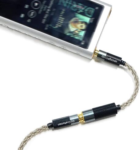 GUCraftsman 3.5mm Stereo Male to 4.4mm Balanced Female Portable Headphone Adapter Cable 6N Single Crystal Silver Headphone Jack Convert Cable for Audio Players with 3.5mm Ports in Kuwait