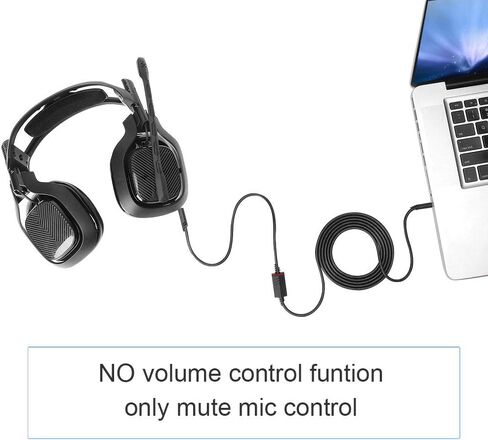 كابل صوت بديل MQDITH 2.0M متوافق مع سماعة الألعاب Astro A40 A40TR، وسلك كتم الصوت المضمن ولا يوجد سلك تحكم في مستوى الصوت (سلك النايلون) in Kuwait
