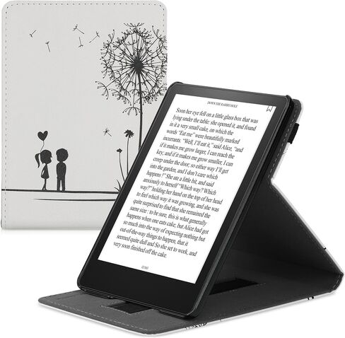 kwmobile Cover Compatible with Amazon Kindle Paperwhite 11. Generation 2021 Case - Stand + Strap - Library Motto Multicolor in Kuwait
