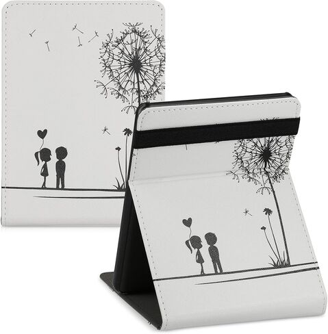 kwmobile Cover Compatible with Amazon Kindle Paperwhite 11. Generation 2021 Case - Stand + Strap - Library Motto Multicolor in Kuwait