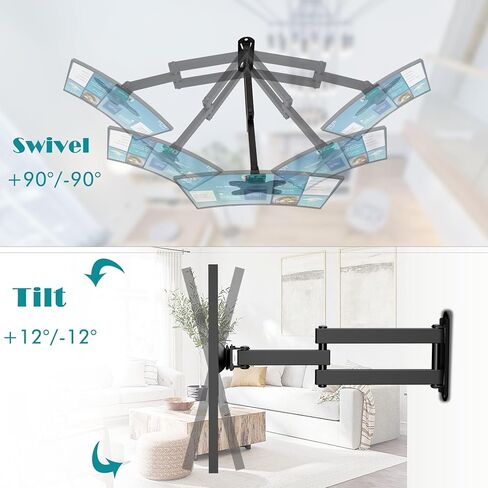 حامل يثبت على الحائط من شو 15، حامل يثبت على الحائط بحركة كاملة يدعم حتى 32 انش، يتحمل حتى 33 باوند in Kuwait