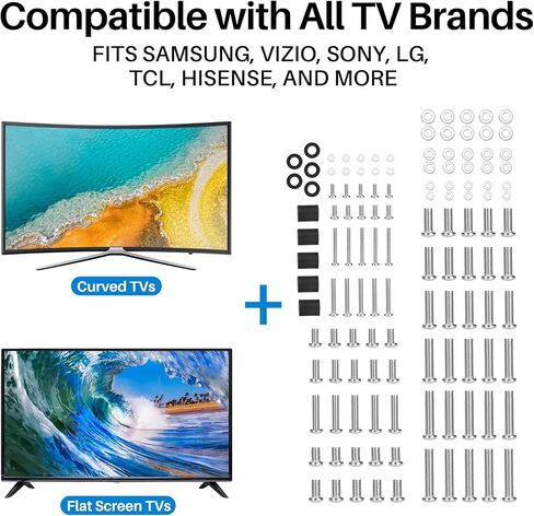 Rust-Free Universal TV Mounting Hardware Kit Includes M4 M5 M6 M8 Stainless Steel Bolts, Washers, and Spacers, Fit All TVs up to 80 inch (125 pcs) in Kuwait