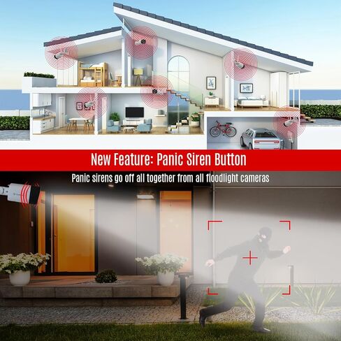 Crystal Vision 3MP Pan and Tilt Floodlight & Two Way Audio Outdoor Camera (Pan-Tilt Indoor & Outdoor Camera) - Compatible with NEW UI NVR Only in Saudi Arabia