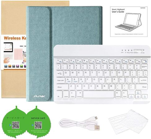 حافظة لوحة مفاتيح MMK iPad 10.9 لجهاز iPad Air 5th Gen 2022، iPad Air 4th Gen 2020، iPad Pro 11 2018 مع حافظة لوحة مفاتيح بلوتوث لاسلكية قابلة للفصل مع حامل قلم رصاص (أزرق سماوي) in Saudi Arabia