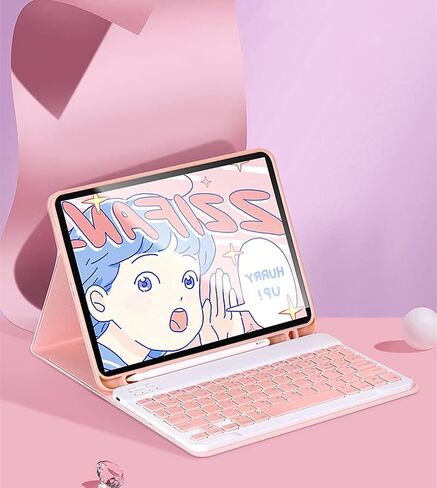 حافظة لوحة المفاتيح Lrufodya لجهاز iPad Mini 1 2 3 4 /Mini 5 مع لوحة مفاتيح لاسلكية قابلة للفصل وحامل قلم، حافظة غطاء ذكي نحيف للنوم/الاستيقاظ التلقائي (أزرق) in Kuwait