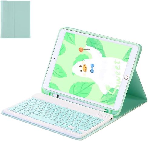 حافظة لوحة المفاتيح Lrufodya لجهاز iPad Mini 1 2 3 4 /Mini 5 مع لوحة مفاتيح لاسلكية قابلة للفصل وحامل قلم، حافظة غطاء ذكي نحيف للنوم/الاستيقاظ التلقائي (أزرق) in Kuwait