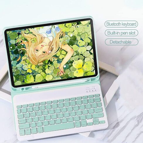 حافظة لوحة المفاتيح Lrufodya لجهاز iPad Mini 1 2 3 4 /Mini 5 مع لوحة مفاتيح لاسلكية قابلة للفصل وحامل قلم، حافظة غطاء ذكي نحيف للنوم/الاستيقاظ التلقائي (أزرق) in Kuwait