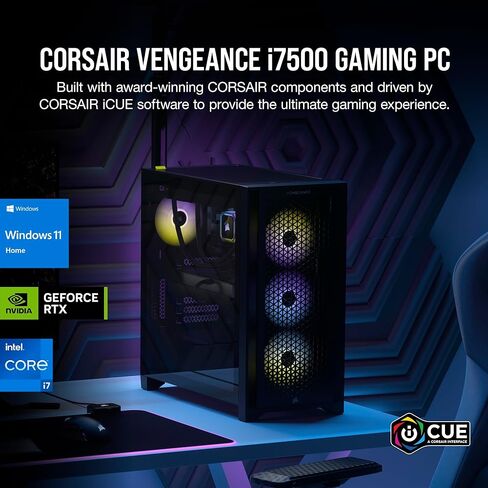 كمبيوتر الألعاب Corsair Vengeance i7500 Series - وحدة المعالجة المركزية Intel Core i7 14700KF المبردة بالسوائل - وحدة معالجة الرسومات NVIDIA GeForce RTX 4080 - ذاكرة Vengeance RGB DDR5 سعة 32 جيجابايت - 2 تيرابايت M.2 SSD - أسود in Kuwait