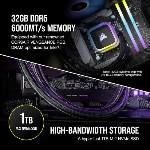كمبيوتر الألعاب Corsair Vengeance i7500 Series - وحدة المعالجة المركزية Intel Core i7 14700KF المبردة بالسوائل - وحدة معالجة الرسومات NVIDIA GeForce RTX 4080 - ذاكرة Vengeance RGB DDR5 سعة 32 جيجابايت - 2 تيرابايت M.2 SSD - أسود in Kuwait