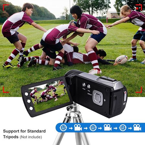 كاميرا فيديو للاطفال بدقة FHD 1080P ومسجل كاميرا رقمية صغيرة لليوتيوب 24 ميجابكسل 2.8 انش شاشة دوارة لتسجيل الفيديو الرقمية للمراهقين والاطفال والمبتدئين in Kuwait