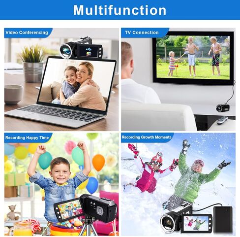 كاميرا فيديو للاطفال بدقة FHD 1080P ومسجل كاميرا رقمية صغيرة لليوتيوب 24 ميجابكسل 2.8 انش شاشة دوارة لتسجيل الفيديو الرقمية للمراهقين والاطفال والمبتدئين in Kuwait