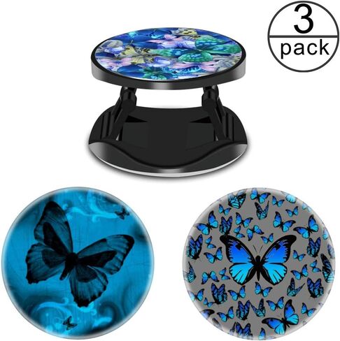 (3 عبوات) حامل الهاتف الخلوي الحيوانات أبيض أزرق فراشة موسع قبضة حامل إصبع حامل للهواتف الذكية والأجهزة اللوحية in Kuwait