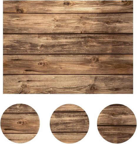 7x5FT Rustic Wood Wall Backdrop Natural Brown Wooden Board Photography Background Baby Shower Birthday Party Cake Table Decoration Banner Backdrops Photo Booth Prop 11839 in Saudi Arabia