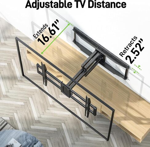 USX MOUNT UL Listed Full Motion TV Wall Mount for 37"-90" TVs, Pre-Assembled TV Mount Fits 16", 24" Wood Studs, Universal with Swivel and Tilt TV Bracket Up to VESA 600x400mm, 150lbs in Saudi Arabia