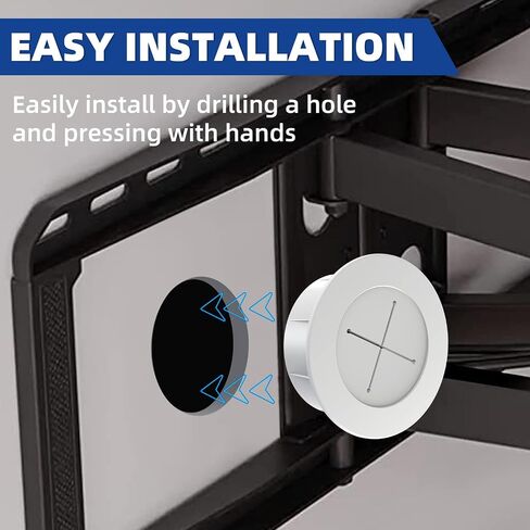 TV Wire Hider Kit for Wall Mount TV, White in Wall Cable Management Kit, Includes 2 Pass Throughs and Hole Saw Drill Attachment for Easy Install | Conceals Wires Flush & Includes Hole Saw Drill Bit for Easy 20-Min DIY in Kuwait