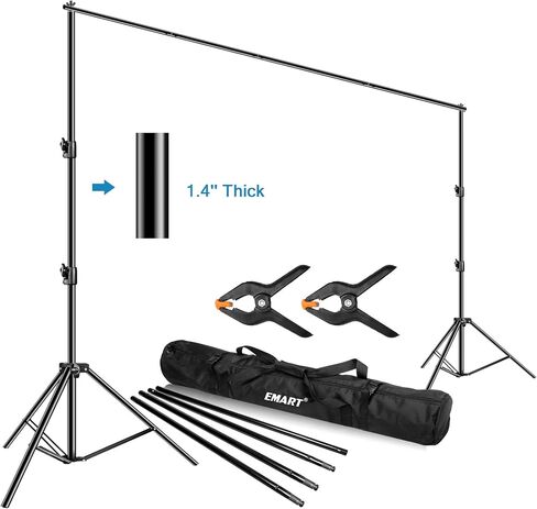 EMART 12x10ft(WXH) Backdrop Stand Heavy Duty, Adjustable Backdrop Banner Holder Back Drop Stand for Party, Photography Background Support Equipment Kit for Photo Studio, Wedding, Birthday, Exhibitions in Saudi Arabia
