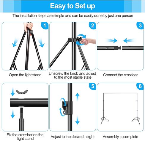 EMART 12x10ft(WXH) Backdrop Stand Heavy Duty, Adjustable Backdrop Banner Holder Back Drop Stand for Party, Photography Background Support Equipment Kit for Photo Studio, Wedding, Birthday, Exhibitions in Saudi Arabia
