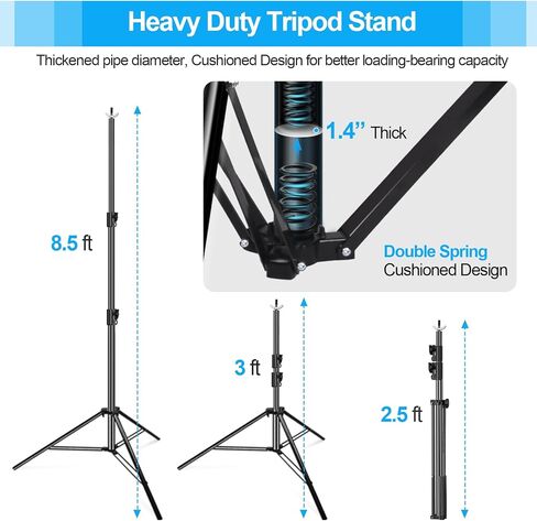 EMART Heavy Duty Backdrop Stand, 7 x 10ft Adjustable Background Support System Kit with Carry Bag for Photography in Saudi Arabia