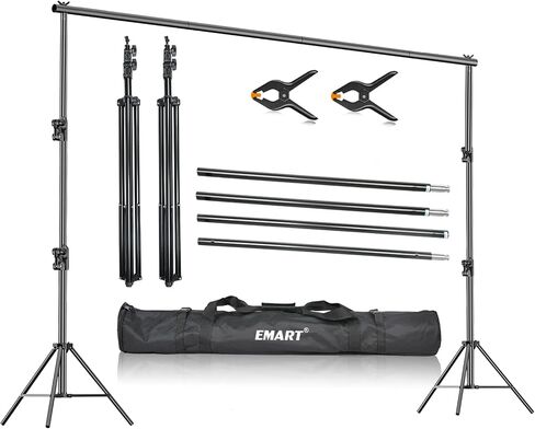 EMART 12x10ft(WXH) Backdrop Stand Heavy Duty, Adjustable Backdrop Banner Holder Back Drop Stand for Party, Photography Background Support Equipment Kit for Photo Studio, Wedding, Birthday, Exhibitions in Saudi Arabia