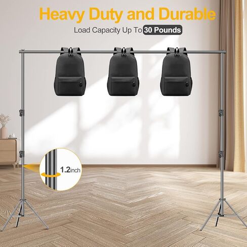 EMART 12x10ft(WXH) Backdrop Stand Heavy Duty, Adjustable Backdrop Banner Holder Back Drop Stand for Party, Photography Background Support Equipment Kit for Photo Studio, Wedding, Birthday, Exhibitions in Saudi Arabia