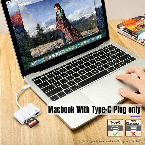 قارئ بطاقات USB-C SD/TF MicroSD + USB 2.0، محول بطاقة ذاكرة تي تيرسيلي 3 في 1 من النوع C لماك بوك برو 2022-2016 13/15/16، M1 M2 ماك اير/ايباد برو/سيرفس وسامسونج جالكسي وجوجل بيكسل وغيرها in Saudi Arabia