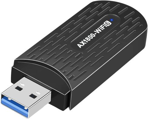 محول WiFi 6، محول شبكة USB WiFi 6، محول USB WiFi 6E، AX1800Mbps، USB3.0 ثنائي النطاق 2.4 جيجا هرتز/574 ميجا بت في الثانية و5 جيجا هرتز/1201 ميجا بت في الثانية عالي السرعة، يدعم Win 10/11 in Kuwait