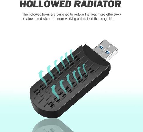 محول WiFi 6، محول شبكة USB WiFi 6، محول USB WiFi 6E، AX1800Mbps، USB3.0 ثنائي النطاق 2.4 جيجا هرتز/574 ميجا بت في الثانية و5 جيجا هرتز/1201 ميجا بت في الثانية عالي السرعة، يدعم Win 10/11 in Kuwait