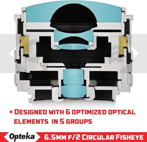 Opteka 6.5mm f/2 HD MC Manual Focus Wide Angle Circular Fisheye Lens for Sony E-Mount A6600, A6500, A6400, A6300, A6100, A6000, A5100, A5000, A3000 and NEX Mirrorless Digital Cameras Black in Kuwait