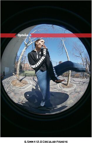 Opteka 6.5mm f/2 HD MC Manual Focus Wide Angle Circular Fisheye Lens for Sony E-Mount A6600, A6500, A6400, A6300, A6100, A6000, A5100, A5000, A3000 and NEX Mirrorless Digital Cameras Black in Kuwait