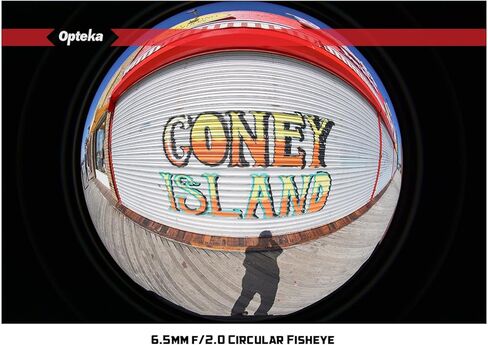 Opteka 6.5mm f/2 HD MC Manual Focus Wide Angle Circular Fisheye Lens for Sony E-Mount A6600, A6500, A6400, A6300, A6100, A6000, A5100, A5000, A3000 and NEX Mirrorless Digital Cameras Black in Kuwait