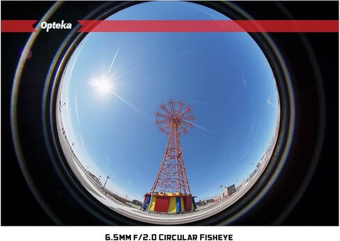 Opteka 6.5mm f/2 HD MC Manual Focus Wide Angle Circular Fisheye Lens for Sony E-Mount A6600, A6500, A6400, A6300, A6100, A6000, A5100, A5000, A3000 and NEX Mirrorless Digital Cameras Black in Kuwait