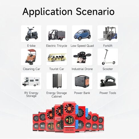 لوحة حماية البطارية الذكية القابلة للبرمجة BMS Lifepo4 16S 48V 200A LiFePO4 من DALY مع أسلاك الرصاص المتوازنة، اتصال UART لعاكس محول الطاقة in Kuwait