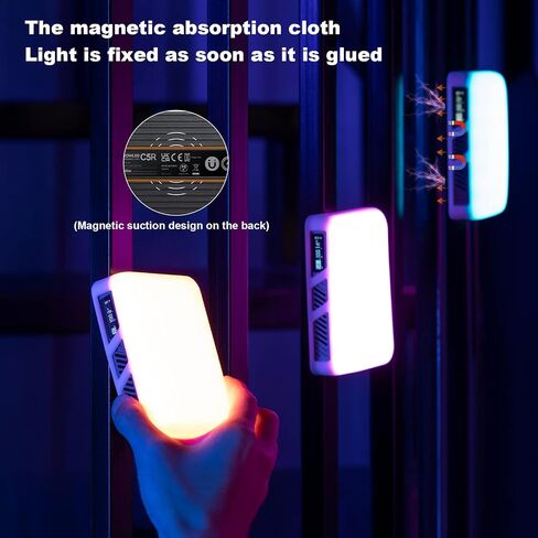 Godox RGB Video Light, C5R LED Camera Light 360° Full Color RGB Panel Video Light,2500K-8500K,CRI96 TLCT97 39 Fx Effects,Wireless Charging &Magnetic Attraction in Saudi Arabia