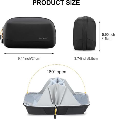 Omnpak إلكترونيات منظم الحقيبة السفر التكنولوجيا المنظم حقيبة الحبل المنظم حقيبة كما إكسسوارات السفر للرجال النساء المحمولة حقيبة تخزين الحبل مقاومة للماء للشاحن، والكابلات، وبنك الطاقة، والشخصية in Kuwait