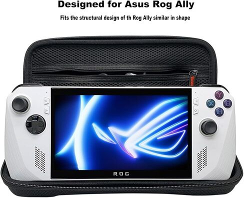 FiiMan ROG Ally Carrying Case Compitable with ASUS ROG Ally 7 inch 120Hz Gaming Handheld and accessories, Hard Shell Case with Folding Bracket for Travel and Storage Black (Thin) in Kuwait