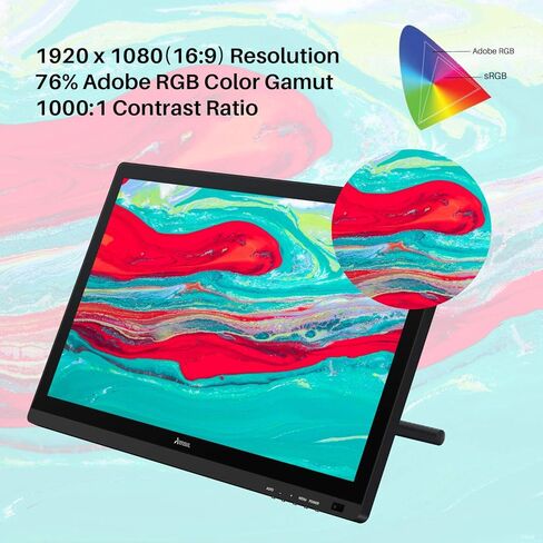 تابلت رسومي Artisul D22S مقاس 21.5 بوصة مع شاشة عرض القلم، وحساسية القلم 8192 مستوى مع إمالة 60 درجة، وشاشة رسم رسومية 1920x1080 FHD 100% sRGB متضمنة حامل قابل للتعديل in Kuwait