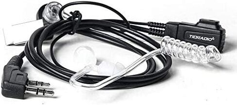 TIDRADIO Walkie Talkie Earpiece with Mic (Includes Earmolds and Ear Buds) 2 Pin Acoustic Tube Headset TD-M8 TD-V2 Retevis H-777 RT21 RT22 Baofeng UV-5R BF-888S 2 Way Radio (10 Pack) in Kuwait