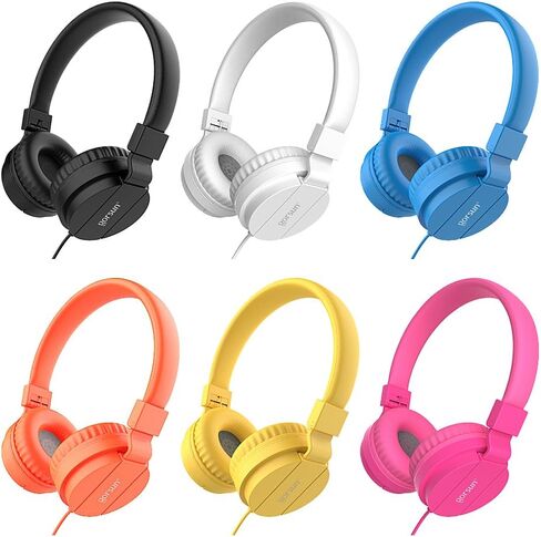 Kids Headphones, Lightweight Stereo Wired Toddler Headphones, Adjustable Headband Children's Headset for Smartphones Computer Pad Earphones(Pink) in Kuwait