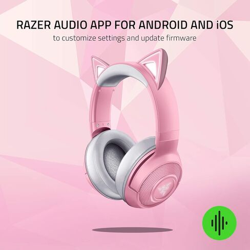 Razer Kraken BT Kitty Edition: Bluetooth 5.0-40ms Low Latency Connection - Custom-Tuned 40mm Drivers - Beamforming Microphone - Powered Chroma - Quartz Pink in Saudi Arabia